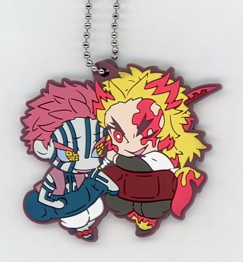 Kyojuro Rengoku & Akaza Demon Slayer: Kimetsu no Yaiba Rubber Mascot Keychain Vol. 7, Approx. 54 mm, Pre-Owned