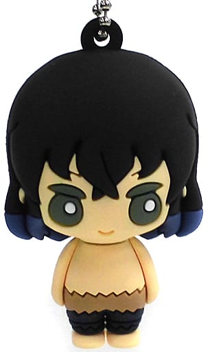 Inosuke Hashibira 3D Rubber Mascot Keychain 1 from Demon Slayer: Kimetsu no Yaiba, FuRyu Prize Item, Approx. 5 cm