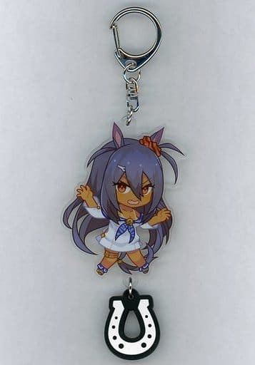 Hishi Amazon Acrylic Keychain with Rubber Horseshoe - Umamusume Pretty Derby C91 Goods (Cygames, Approx. 90×50mm)