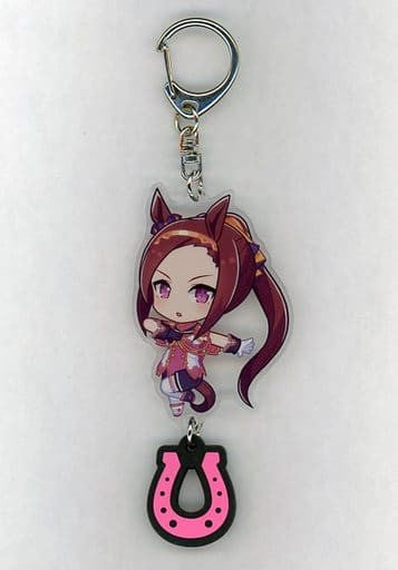 Sakura Bakushin O Acrylic Keychain with Rubber Horseshoe - Umamusume Pretty Derby (Cygames) - Approx 90×50mm (Pre-owned)