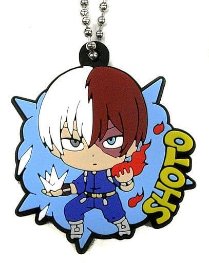 Shoto Todoroki My Hero Academia x Kura Sushi Rubber Accessory Keychain, Approx. 35 x 35 mm