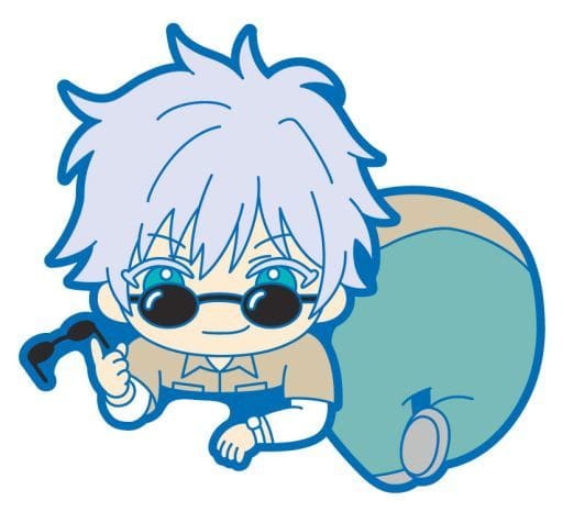 Satoru Gojo Nokkari Rubber Clip (Ensky) - PVC Rubber Figure Clip, Approx. 50 x 45 x 25 mm - Jujutsu Kaisen