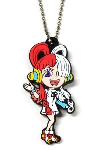 Uta One Piece Film Red Kura Sushi Bikkura Pon Rubber Keychain, Approx. 4.5 x 4 cm, Pre-Owned