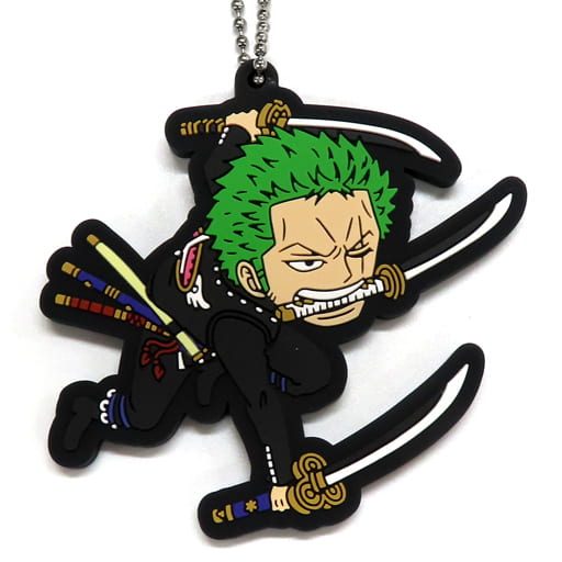 Roronoa Zoro Rubber Mascot Keychain from One Piece Film Red Ichiban Kuji Prize J, Approx. 6.5 cm, Used