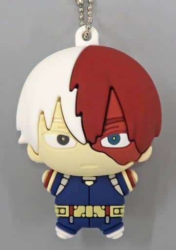 Shoto Todoroki Chibiguru Rubber Mascot Keychain Vol. 1 from My Hero Academia, Namco Prize, Approx. 6 cm