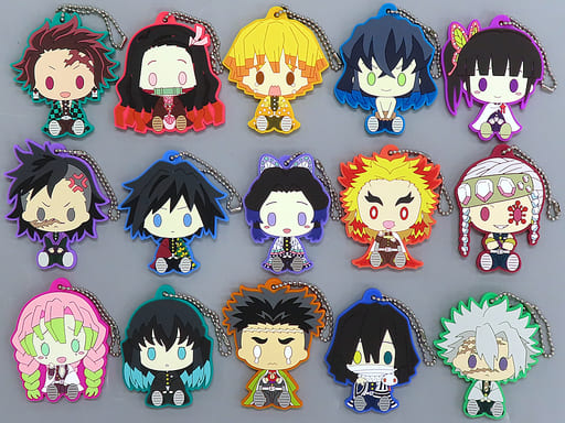 Demon Slayer: Kimetsu no Yaiba Pillar Hashira Chokonokko Rubber Mascot Complete Set of 15 G Prize by BANDAI SPIRITS