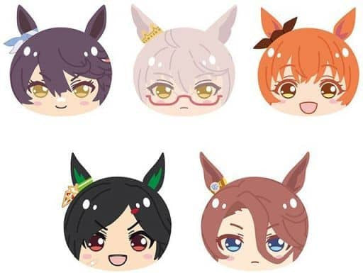 Umamusume Pretty Derby Omanjuu Niginigi Mascot 7 Full Set - 5 Characters (Ensky) - Narita Brian, Biwa Hayahide, Mayano Top Gun, Winning Ticket, Narita Taishin