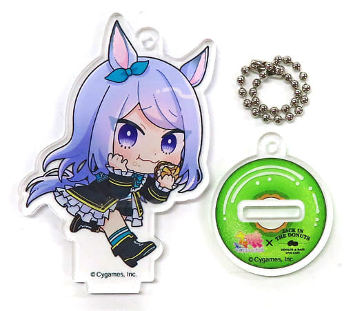 Mejiro McQueen Acrylic Stand Keychain - Umamusume: Pretty Derby × Jack in the Donuts Collaboration (Playful Mind Company, Pre-owned, 7×8cm)