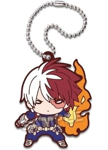 Shoto Todoroki Nitotan Rubber Mascot Keychain Hero vs Villain My Hero Academia by Takara Tomy Arts Approx. 60 mm Pre-Owned