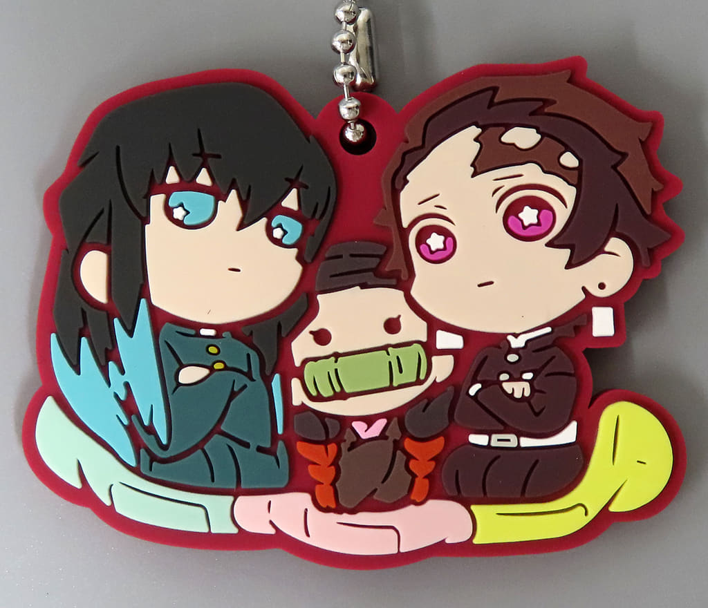 Demon Slayer: Kimetsu no Yaiba Character Bancho Rubber Mascot Type 11 Keychain with Ball Chain, Length Approx. 54 mm, Stand Stones, No. 7