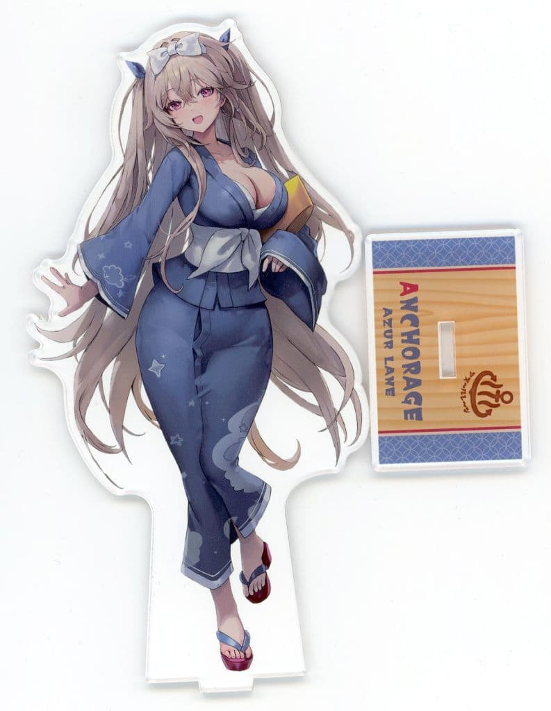 Azur Lane Bathhouse Collaboration Acrylic Stand, Approx. 170 x 80 mm, Pre-owned