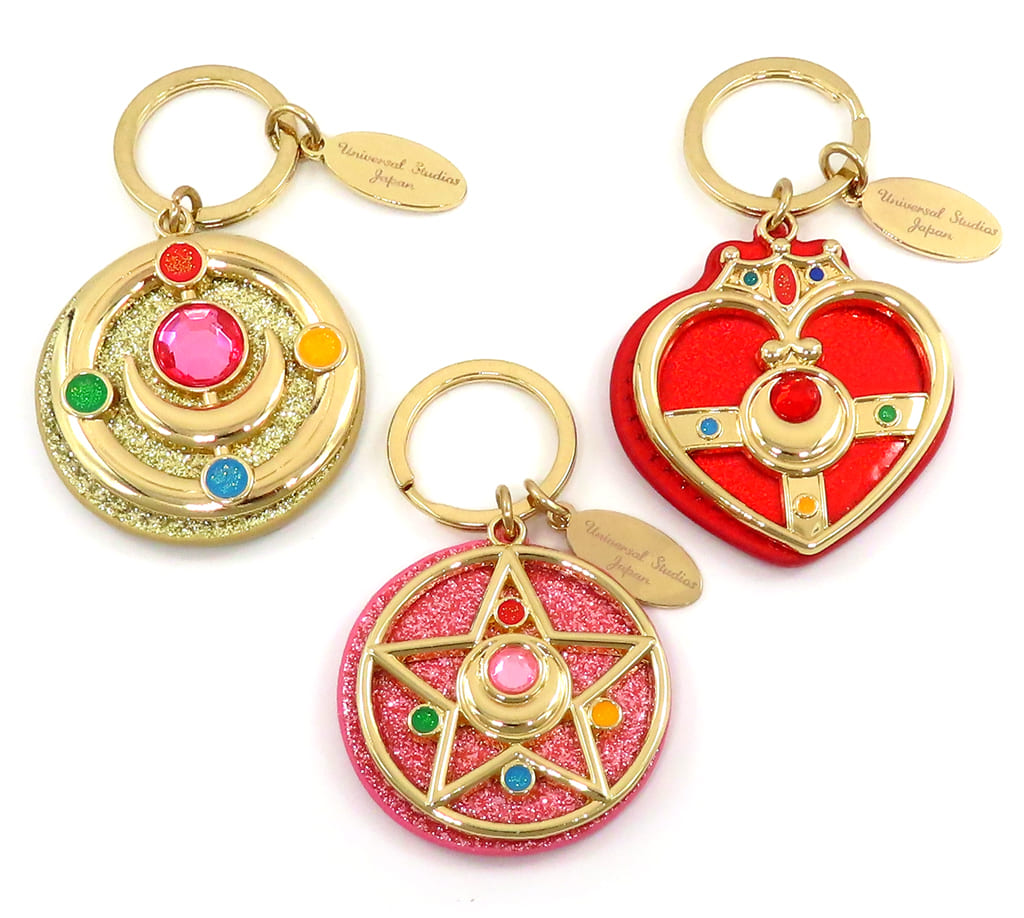 Sailor Moon Metal Keychain Set (3-Piece) - The Miracle 4-D Moon Palace Deluxe USJ 2022 Limited (Metal Brooch & Compact)