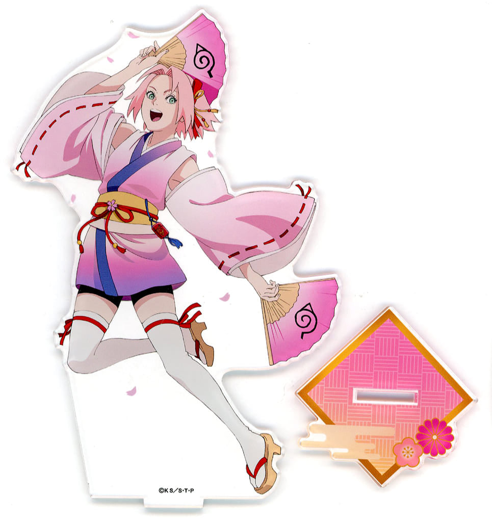 Sakura Haruno Acrylic Stand - Dancing Ver. (Approx. 180 x 110 x 3 mm) - Kamio Japan - Naruto Shippuden Pre-owned