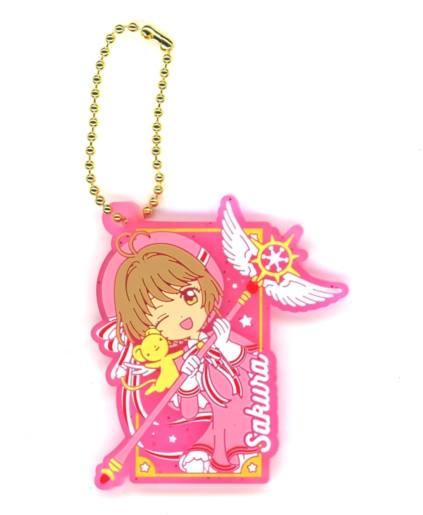 Sakura C Rubber Ball Chain Keychain - Cardcaptor Sakura: Clear Card Arc - Ultra New Planning - Pre-owned (Length Approx. 5 cm)