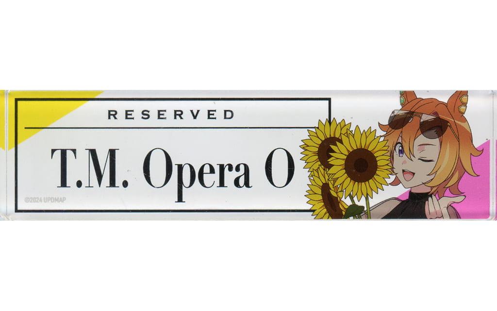 T.M. Opera O Reservation-Seat Style Desk Plate - Vacances Ver. | Umamusume Pretty Derby Movie × Chugai Grace Cafe Acrylic Desk Plate 40×150mm (Chugai Kogyo)