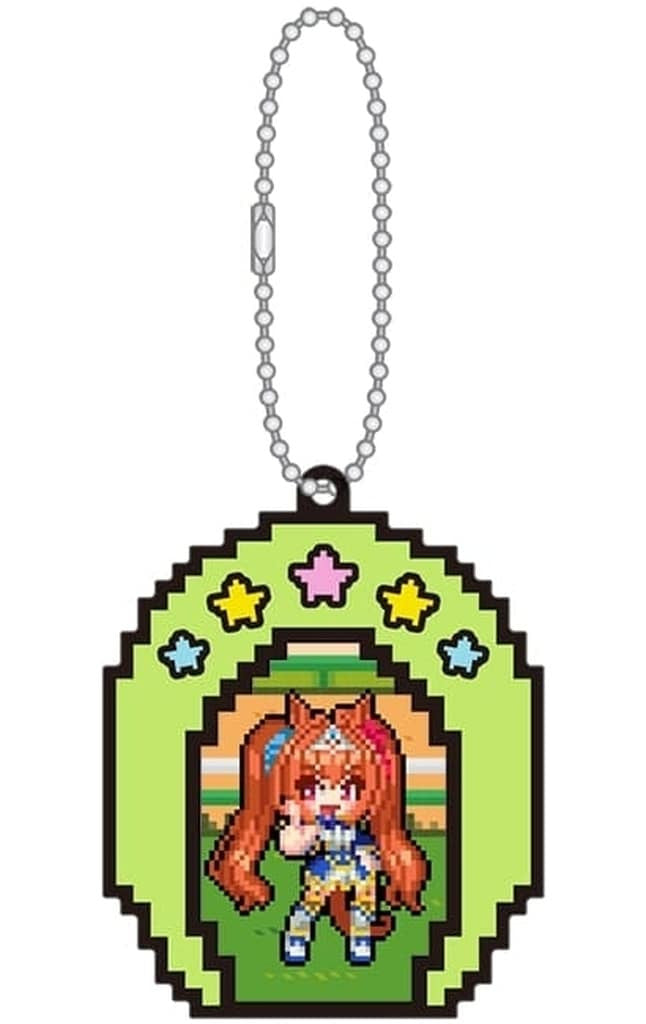 Daiwa Scarlet Rubber Keychain - Umamusume Pretty Derby 'Nekketsu Hachamecha Daikanshasai!' Collection (PVC, ~7×5.6cm, Pre-owned)