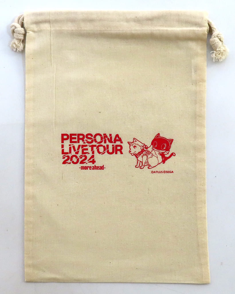 Koromaru & Morgana Red Drawstring Pouch - Persona Live Tour 2024