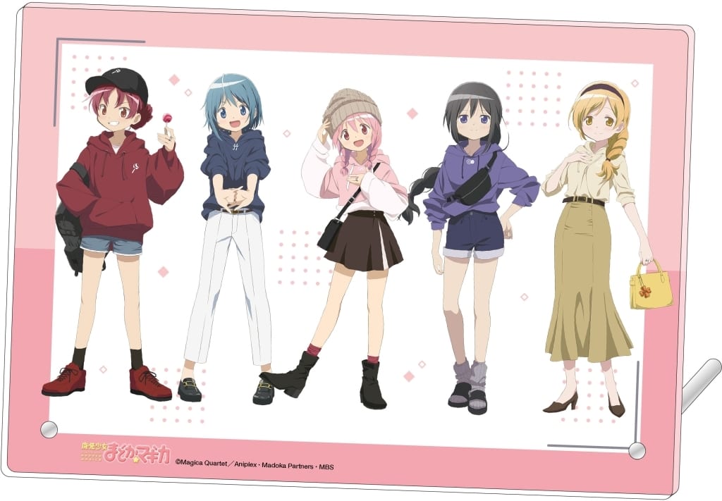 Puella Magi Madoka Magica Acrylic Art Panel - Group Parka Illustration - Approx. 20 x 14 cm (Pre-owned, Movic)