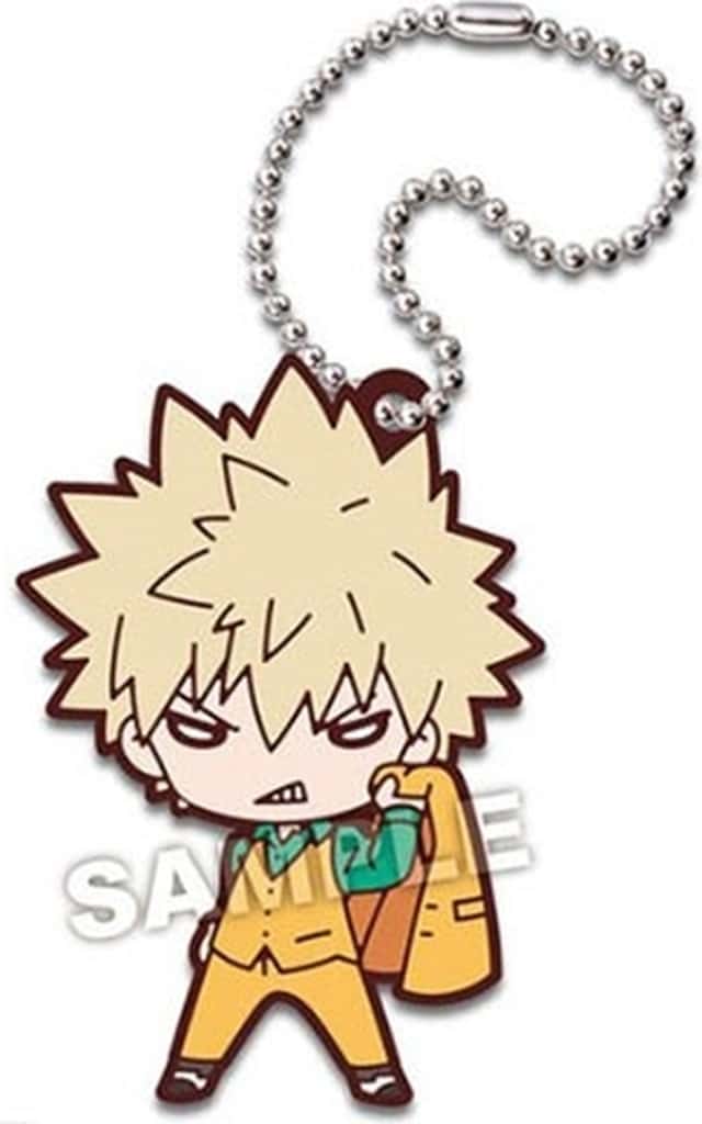 Katsuki Bakugo Nitotan Party Time Rubber Mascot Keychain from My Hero Academia, Approx. 60 mm, Takara Tomy Arts