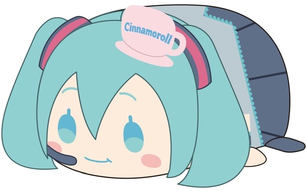 Hatsune Miku (Mogu Mogu) PoteCoro Mascot 2 Ball-Chain Plush Mascot - Hatsune Miku x Cinnamoroll Collaboration by Max Limited (H50×W60×D90mm)