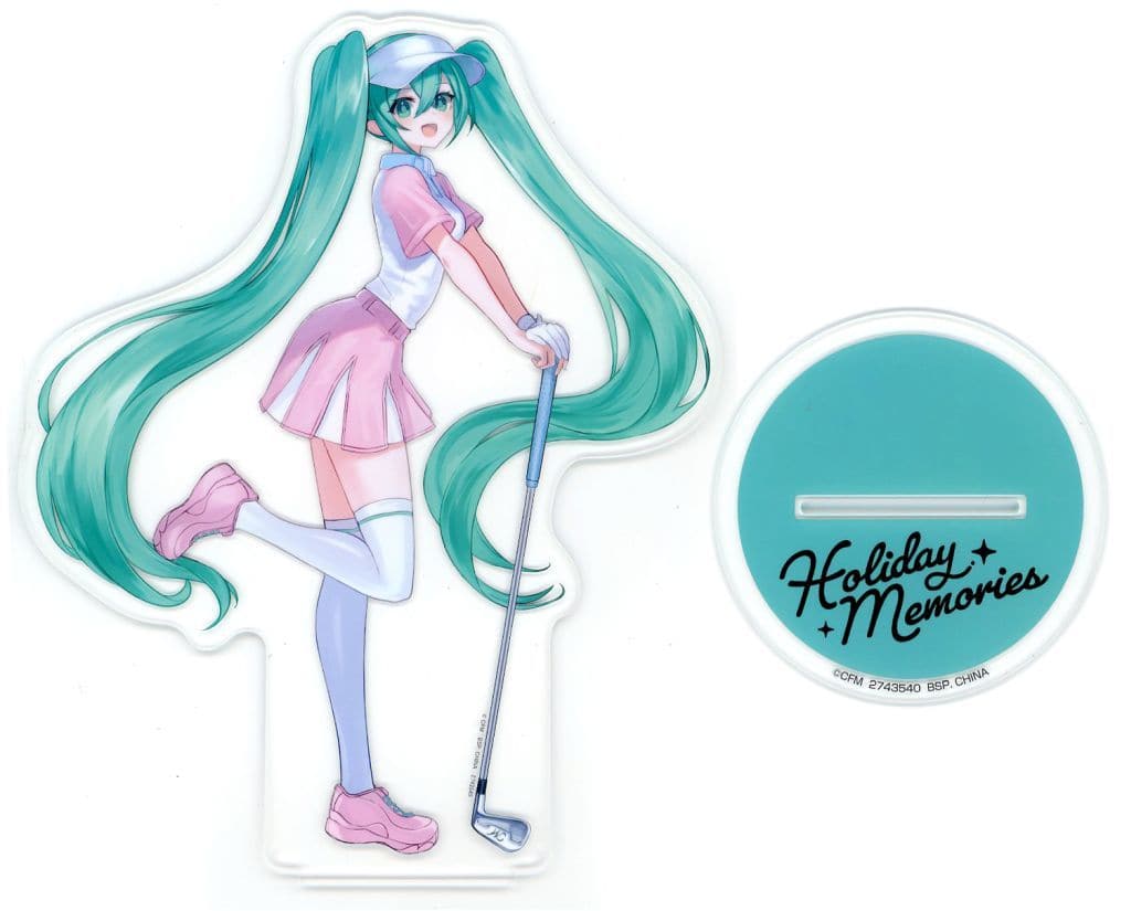 Hatsune Miku Holiday Memories BIG Acrylic Stand A (Golf) - ~25cm Banpresto Amusement Prize
