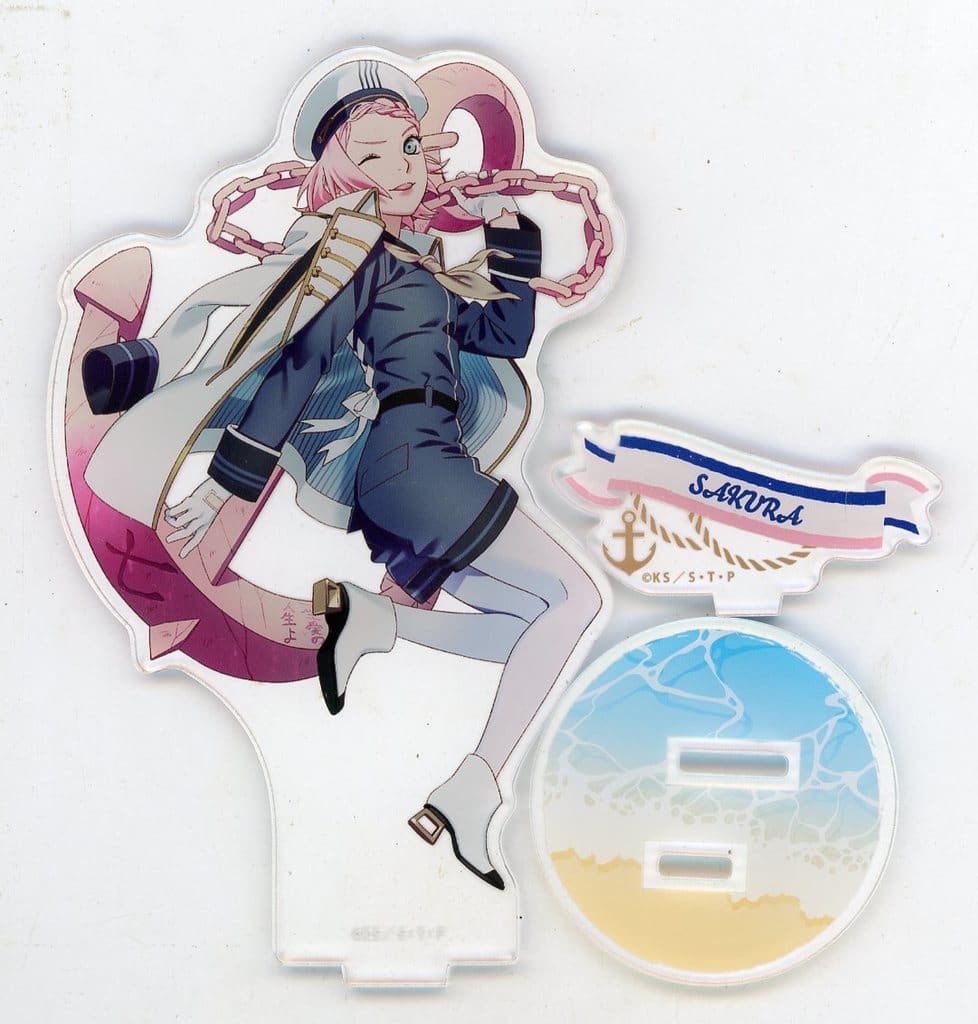 Sakura Haruno Acrylic Stand - Naruto Shippuden Marine Look in Animate (GRANUP) Approx. 165 x 112 x 3 mm — Pre-owned