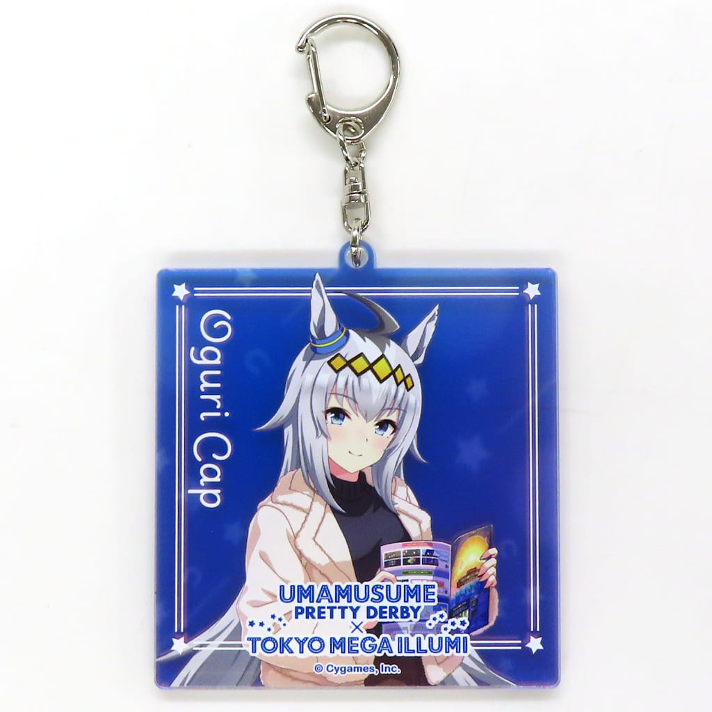 Oguri Cap Acrylic Keychain — Umamusume Pretty Derby × Tokyo MegaIllum 2024 Collaboration (Movic, Approx. 7.0 × 7.5 cm, Pre-owned)