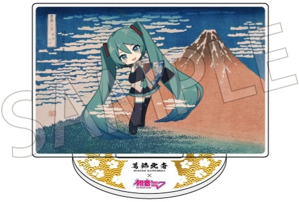 Hatsune Miku (SD, Gaifu Kaisei) Acrylic Stand - Katsushika Hokusai × VOCALOID Hatsune Miku Collaboration by PROOF - 48×69×6mm