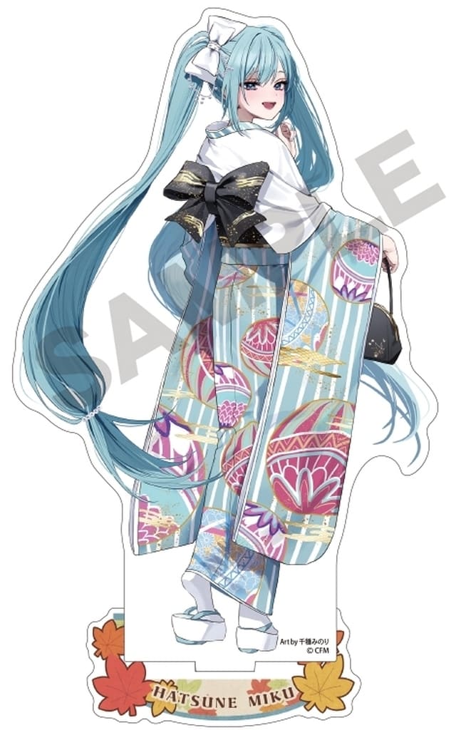 Hatsune Miku Acrylic Stand — Turning Pose — Kurax Acrylic Stand 167×115×3mm with Base 30×110mm (Pre-owned)