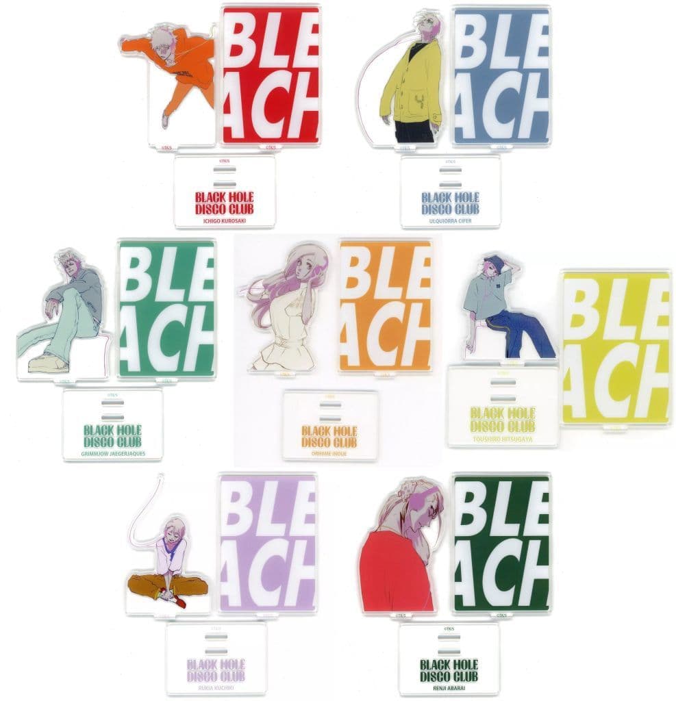 Complete Set of 7 Acrylic Stands - BLEACH BLACK HOLE DISCO CLUB Acrylic Stand Set (Approx. 70 x 100 x 3 mm) - Murakami - Pre-owned