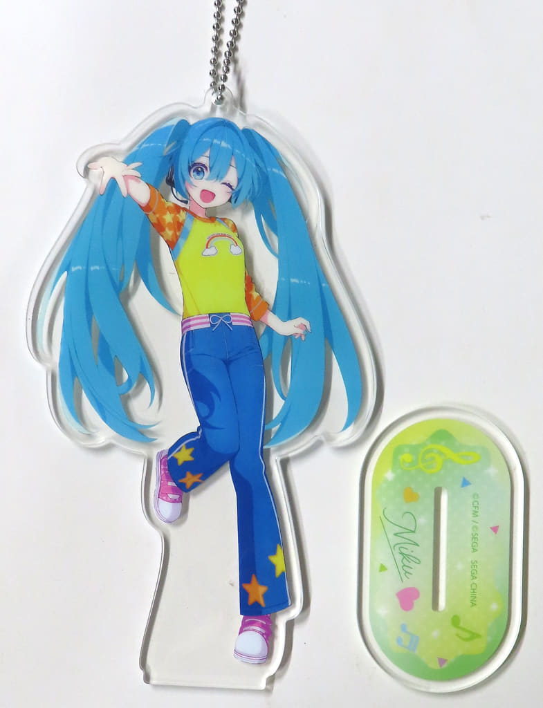 Hatsune Miku (Love Outfit) Clear Keychain with Stand - Hatsune Miku & Oshare Majo: Love and Berry Collaboration (SEGA) 15cm