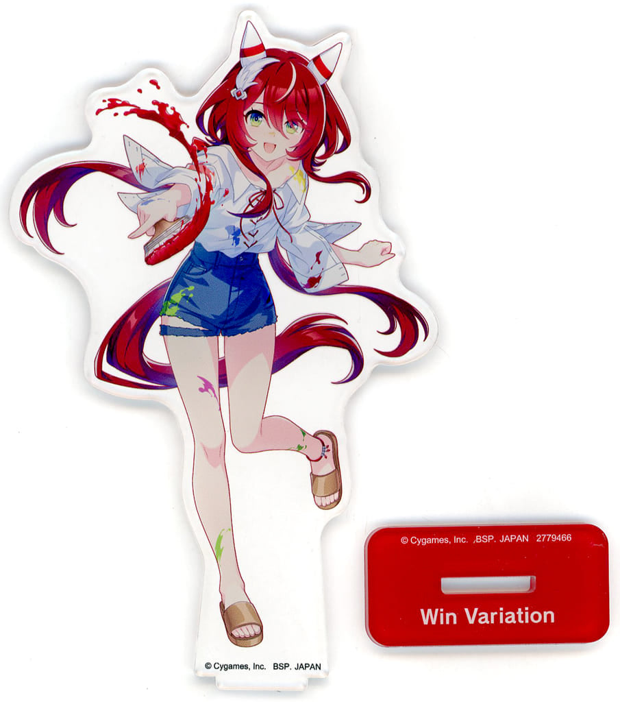 Win Variation Big Acrylic Plate with Stand ~ Painter Style ~ vol.3 — Umamusume Pretty Derby NAMCO Promotion third (Namco Limited, approx. 15cm)