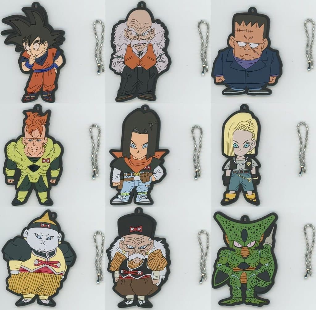 Dragon Ball DRAGON HISTORY II Ichiban Kuji F Prize Rubber Mascot Strap Complete Set of 9 by BANDAI SPIRITS, Approx. 7 cm