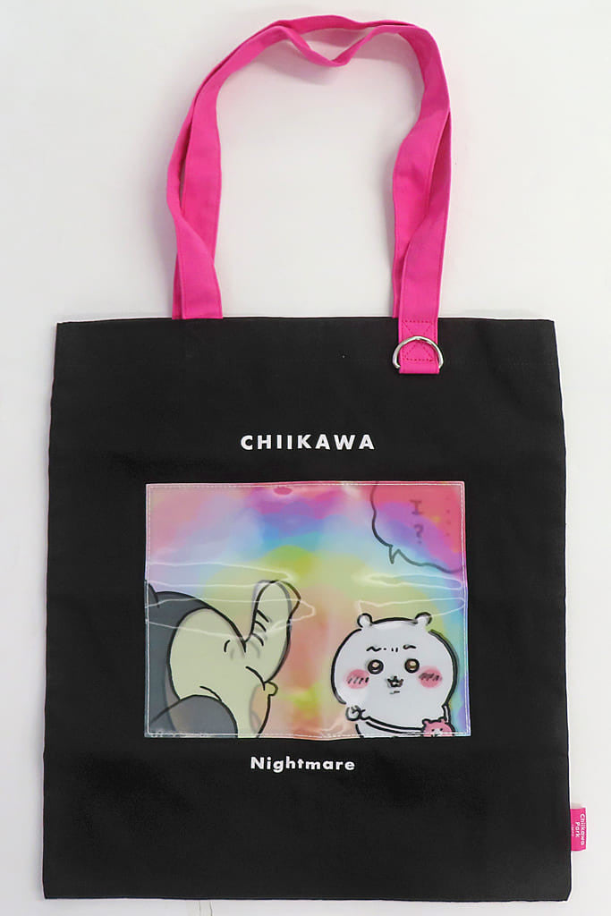 Chiikawa Nightmare Lenticular Tote Bag Black/Pink ONE