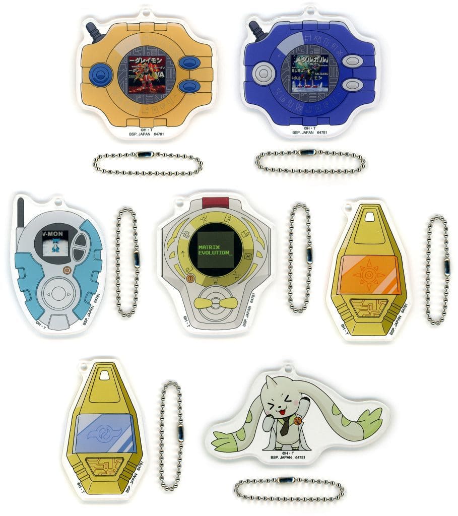 Digimon Acrylic Charm Full 7-Item Set Ichiban Kuji F Prize