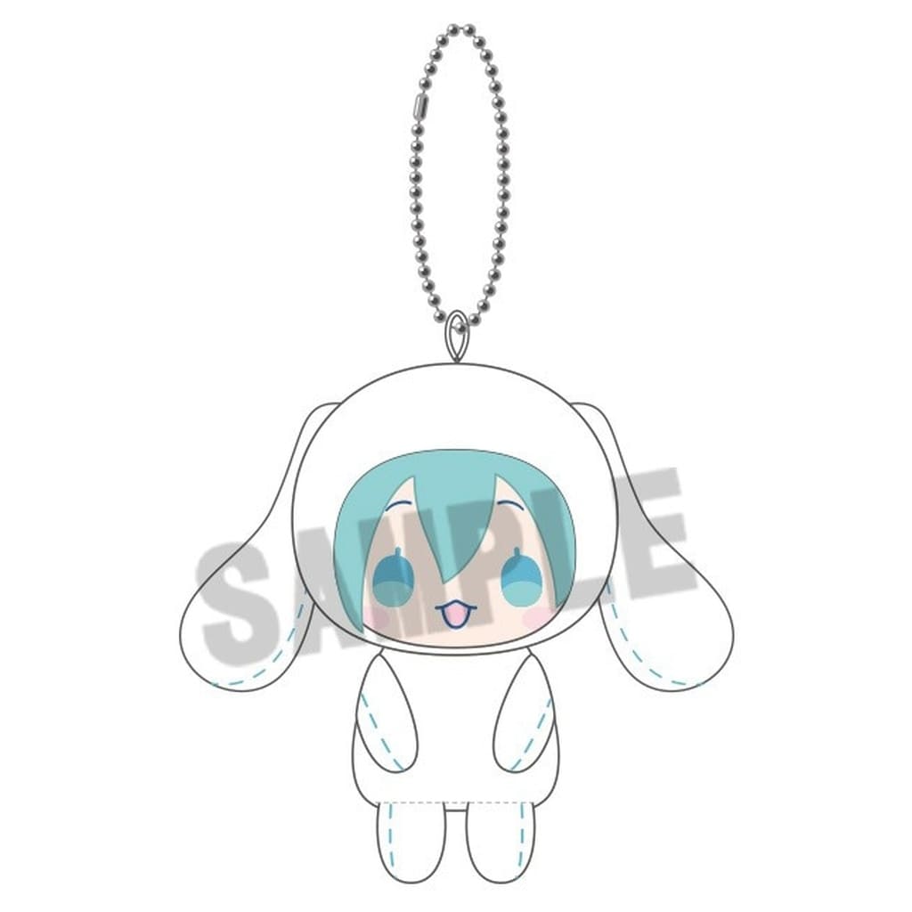 Hatsune Miku (Kigurumi) x Cinnamoroll Sitting Club Plush Mascot - ANICRAFT 10cm Plush Keychain (Pre-owned)