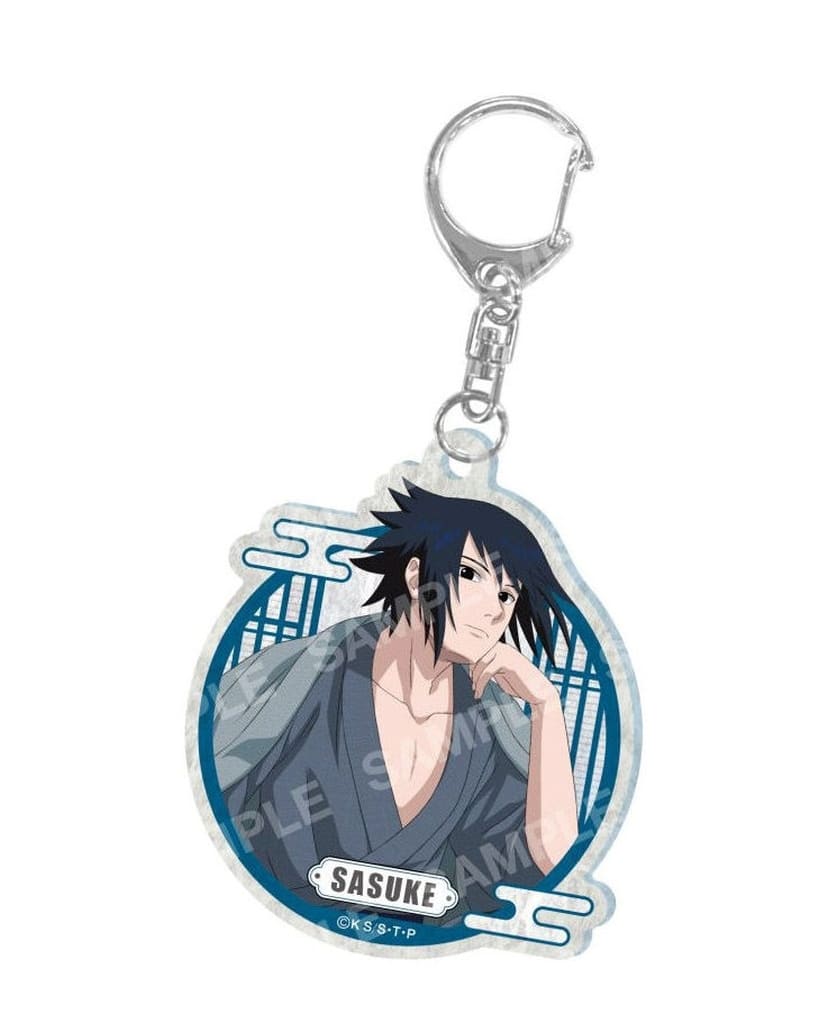 Sasuke Uchiha Acrylic WasPaper-Style Keychain - Naruto Shippuden Collection by Showa Note (Pre-owned, 50×Approx. 50 x 65 x 2 mm)