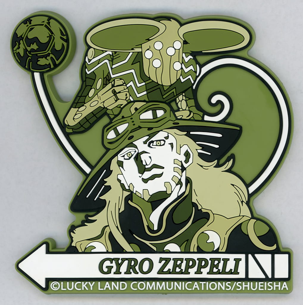 Gyro Zeppeli Rubber Magnetic Hook from JoJo's Bizarre Adventure Original Art Exhibition JOJO: Adventure's Ripple Kanazawa, Approx. 11 x 10 cm