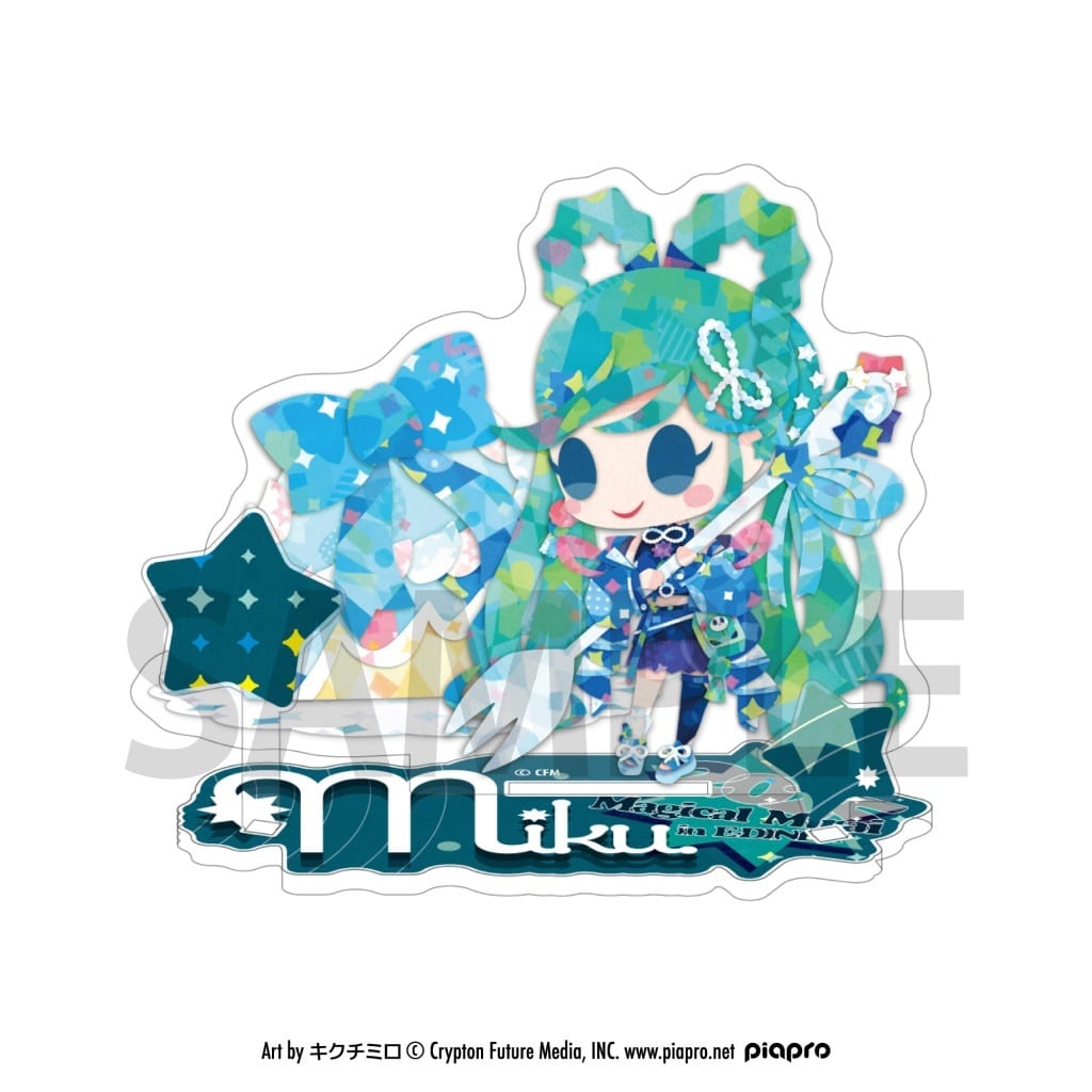 Hatsune Miku Mini Chibi Acrylic Stand — Magical Mirai 2025 Collaboration Cafe in E-DINER (Edis, Pre-owned, Approx. 8.2×7.1 cm)