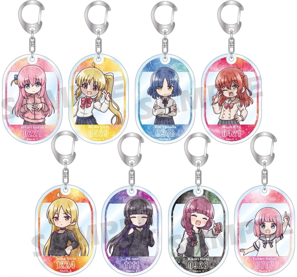 Bocchi the Rock! Piko Pare Trading Keychain Complete 8-Item Set