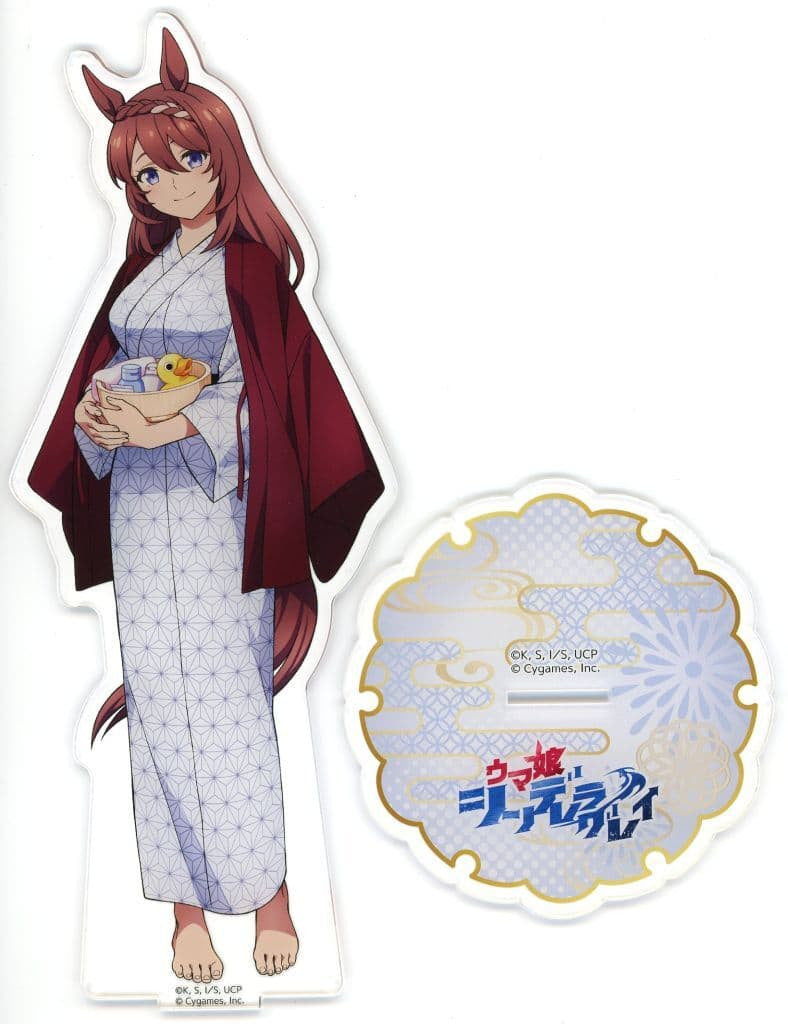 Super Creek BIG Acrylic Stand - Umamusume: Cinderella Gray × Gokurakuyu RAKU SPA Kasamatsu-no-Yu Online Exclusive (GK Marketing) Pre-owned