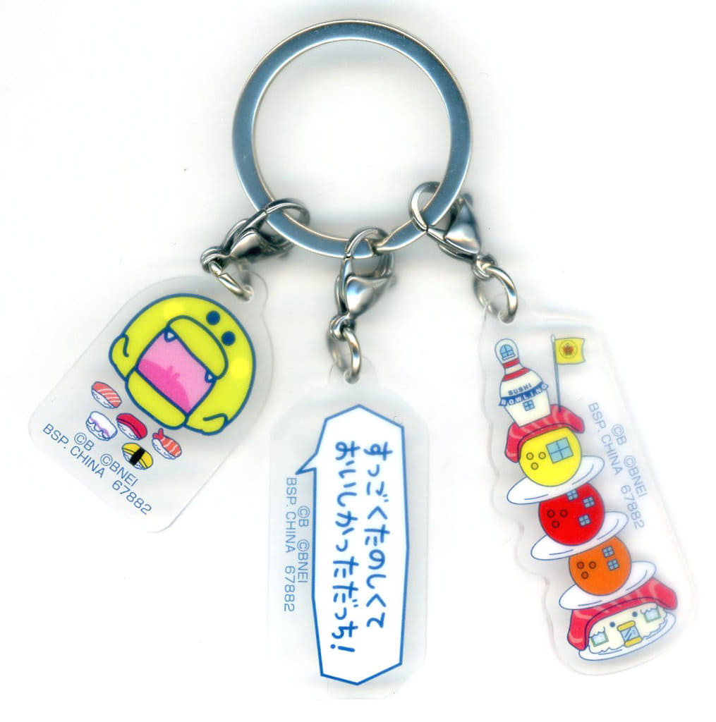 Tamagotchi Kuchipatchi Sushi Restaurant 3-Link Acrylic Charm
