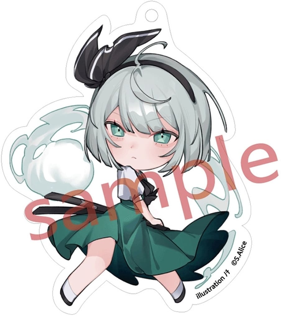 Youmu Konpaku Acrylic Keychain Touhou Project Charama 8cm Carabiner Reitaisai Used