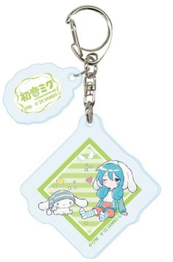 Hatsune Miku x Cinnamoroll Acrylic Keychain (Green) A3 — Die-cut Parts Acrylic Charm approx 60×50mm — Pre-owned