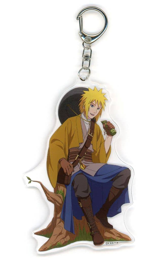 Minato Namikaze Acrylic Keychain - Naruto Shippuden AGF2025 Traveler Design (Approx. 130 x 50 mm, Pre-owned)