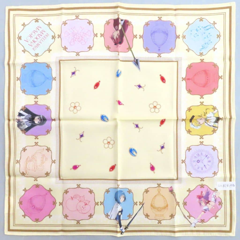 Puella Magi Madoka Magica Movie Rebellion x Kawabe Printed Handkerchief (Cream, Approx. 58 cm) Pre-owned
