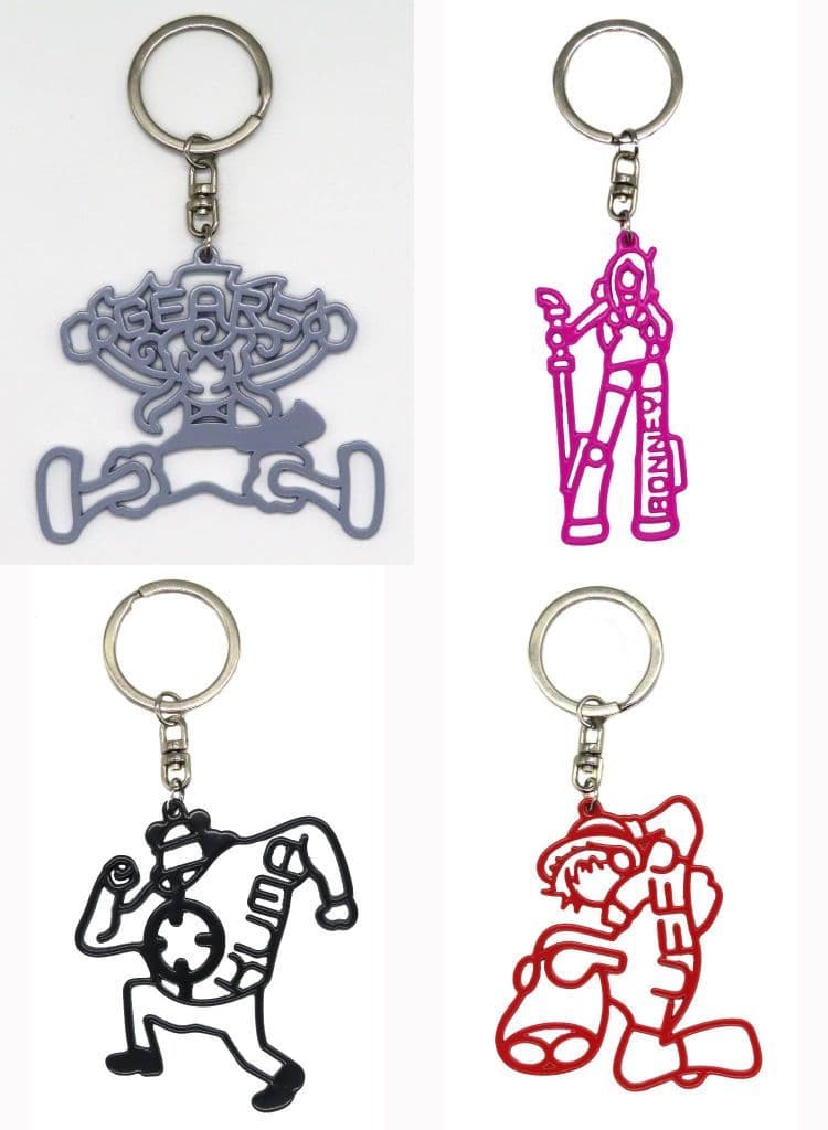 One Piece Egghead H Prize Silhouette Keychain Complete 4-Piece Set