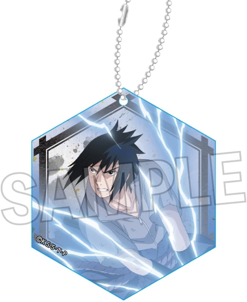 Sasuke Uchiha Acrylic Keychain - Naruto Shippuden - PROOF - Approx. 50 x 50 mm - Pre-owned