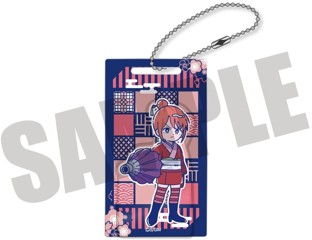 Kagura Acrylic Block Keychain - Gintama (Shin Gekijouban: Yoshiwara Daienjo) MENEGI - Approx. 70 x 40 mm - Pre-owned