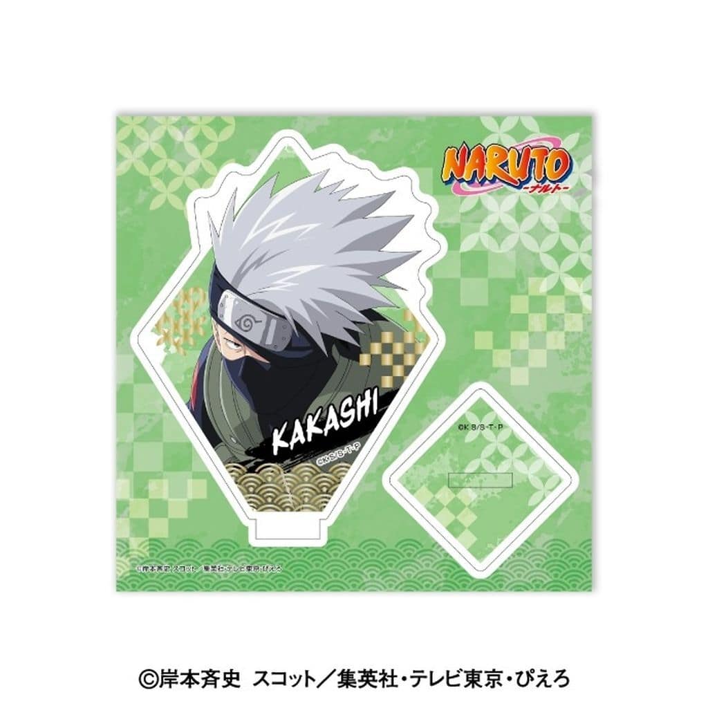 Kakashi Hatake Acrylic Stand - Naruto - Ensky - Gold Foil Illustration Approx. 125 x 125 mm (Pre-owned), No. 4